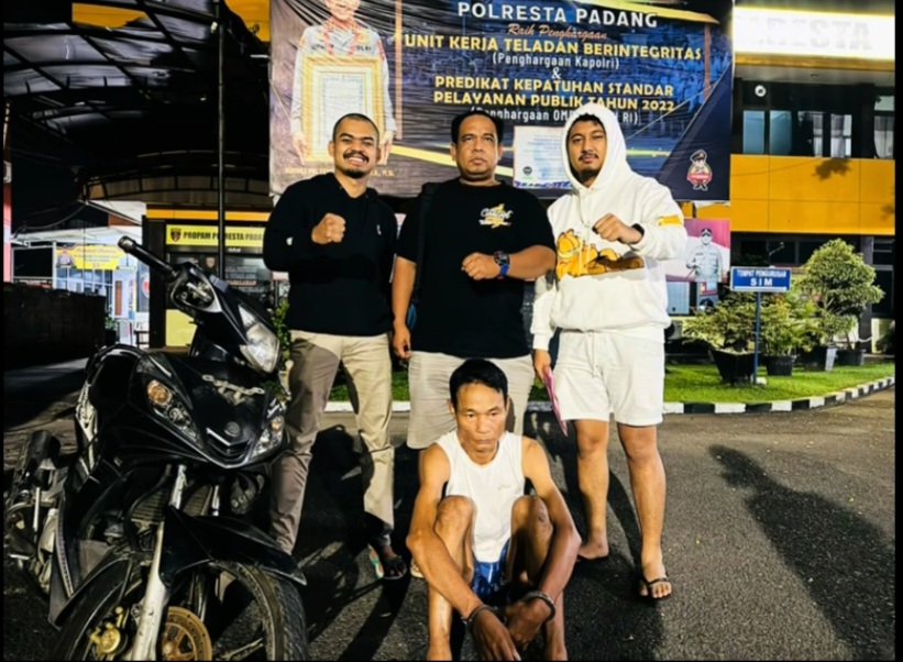 Pria Paruh Baya Ditangkap Polisi Usai Mencuri Motor di Tanjung Saba Kota Padang