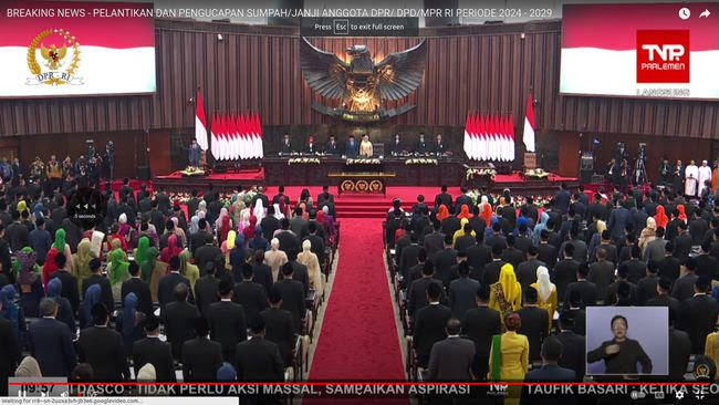 Resmi Dilantik, 580 Anggota DPR Siap Laksanakan Tugas di Parlemen