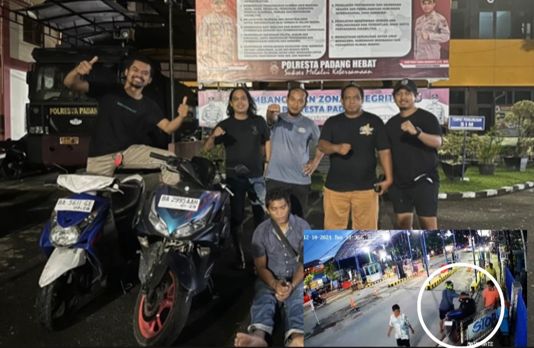 Tim 1 Satreskrim Polresta Padang Berhasil Tangkap Pelaku Pencurian Sepeda Motor di Parkiran RSUP M. Djamil