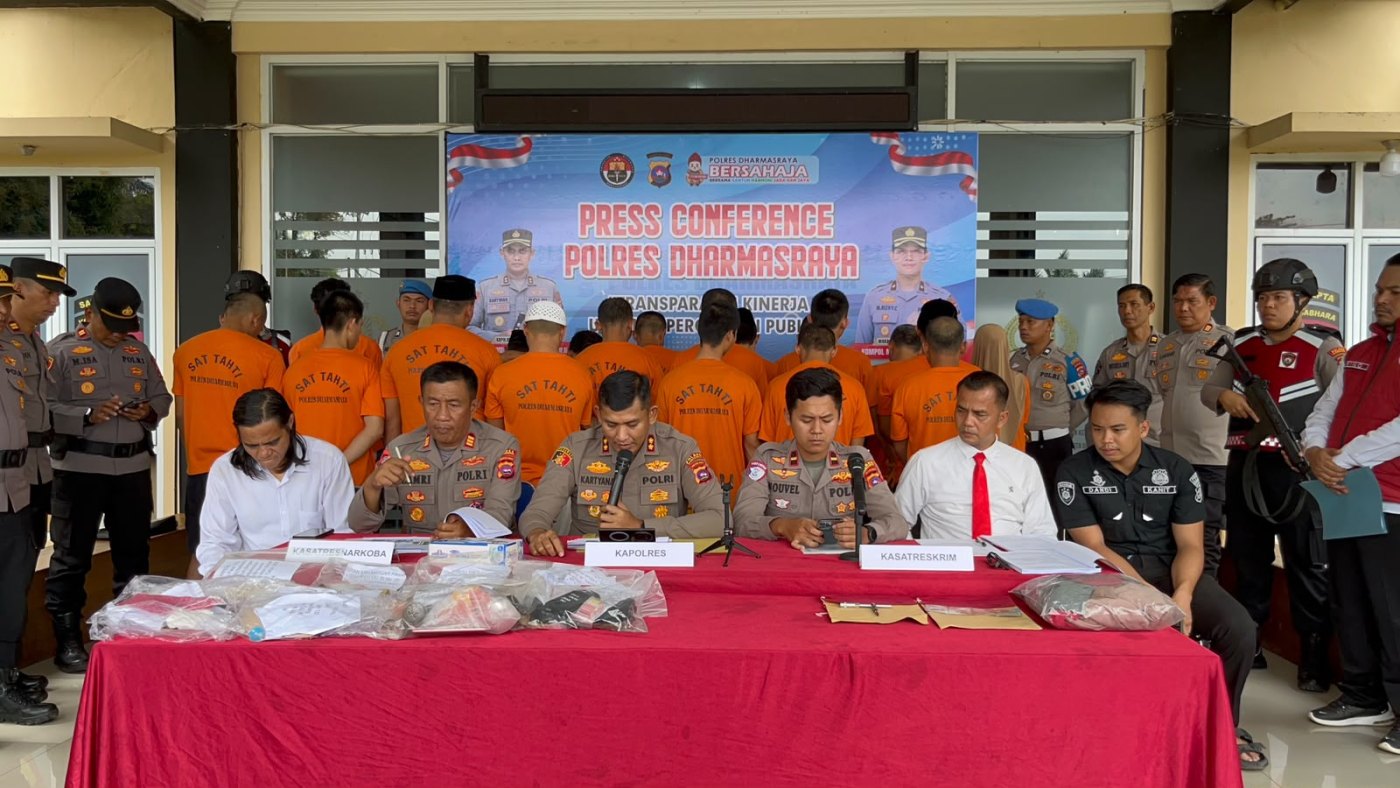 Polres Dharmasraya Ungkap Kasus Narkoba hingga Curanmor Periode Agustus-September 2026