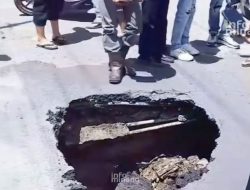 Sempat Diperbaiki, Jalan Menuju RSUD Sawahlunto Kembali Amblas